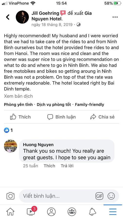 Gia Nguyen Hotel Ninh Binh Exterior foto
